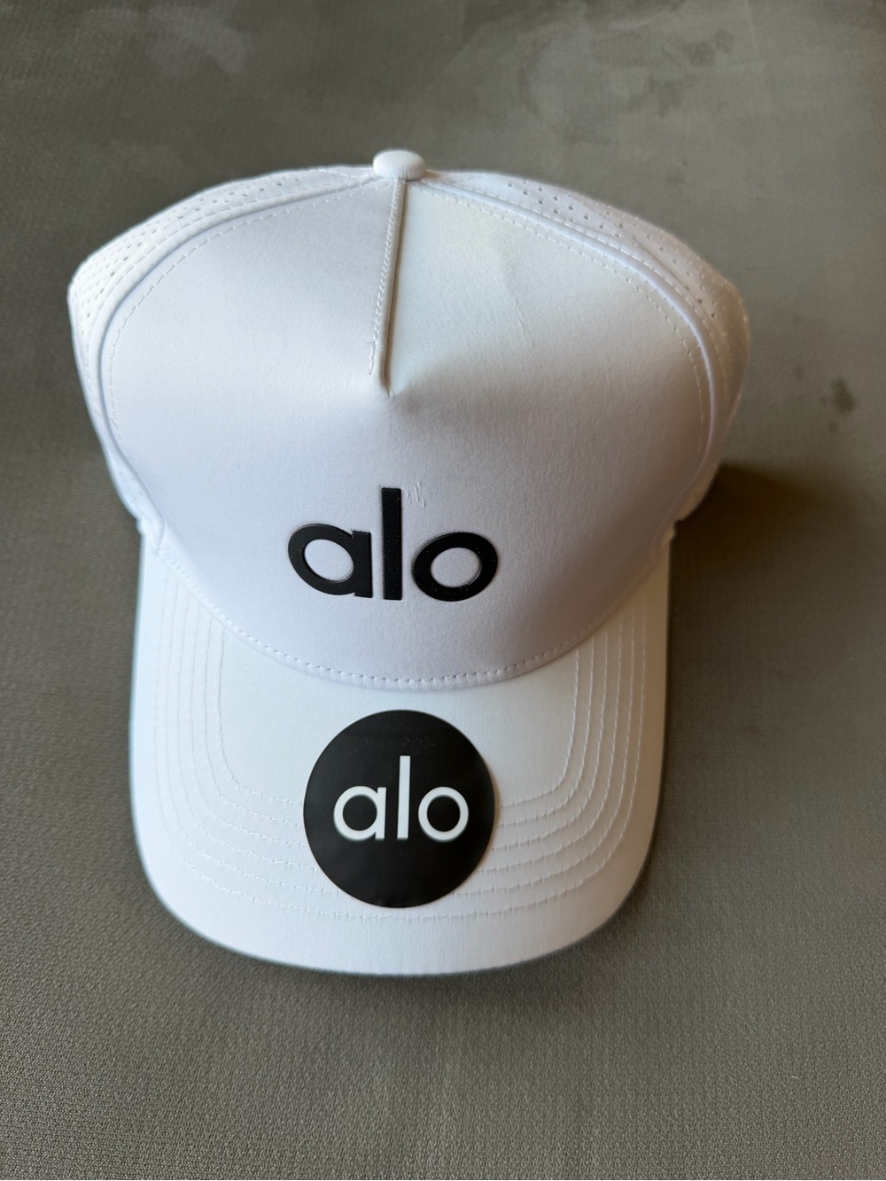 Alo women White Logo Trucker Hat